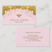 グリッターミツバチをピンクに模擬淡い色のしたもの 名刺 (正面/裏面)