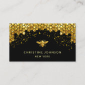 グリッターミツバチを黒にシミュレート 名刺 (正面)