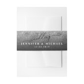 グリッターミニマルクリーンシンプルモノグラム名 招待状ベリーバンド (正面例)