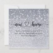 グリッターミニマルニューホーム引っ越し祝いパーティーカード サンキューカード (正面)