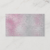 グリッターミニマルパーリーピンクローズフェイクシルバービップ 名刺 (裏面)