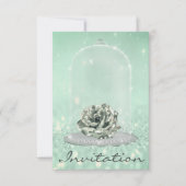 グリッターミントグリーンティファニーダイヤモンドバラスウィート16th 招待状 (正面)