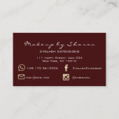 グリッターメイクアップアーティストのブロガーLash Copper Burgundy 名刺 (裏面)