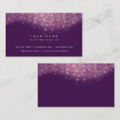 グリッターメイクアップアーティストスタイリストファッションピンク紫 名刺 (正面/裏面)