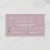 グリッターメイクアップアーティストスタイリストラッシュメイブピンクグレー 名刺 (裏面)