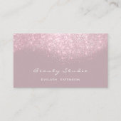 グリッターメイクアップアーティストスタイリストラッシュメイブピンクグレー 名刺 (正面)