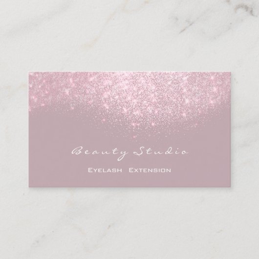 グリッターメイクアップアーティストスタイリストラッシュメイブピンクグレー 名刺 (正面)
