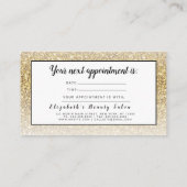 グリッターメイクアップアーティストヘアサロンアポイントメントカード 名刺 (裏面)