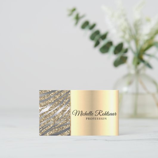 グリッターメイクアップアーティストヘアサロン 名刺 (スタンド正面)