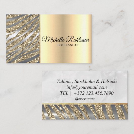 グリッターメイクアップアーティストヘアサロン 名刺 (正面/裏面)