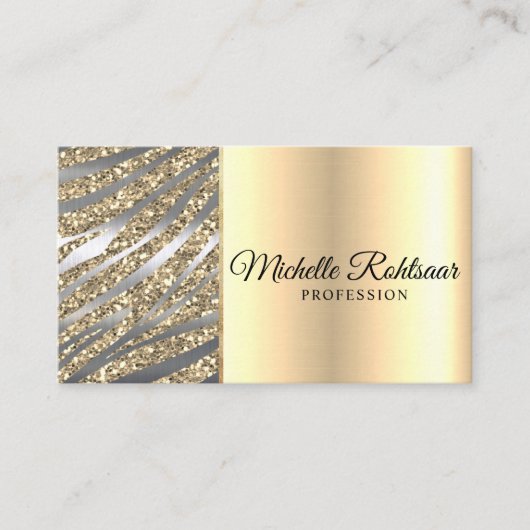 グリッターメイクアップアーティストヘアサロン 名刺 (正面)