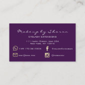 グリッターメイクアップアーティストBlogger Lash Purple Pink 名刺 (裏面)