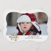 グリッターメリークリスマスフォトカード シーズンカード (正面/裏面)
