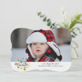 グリッターメリークリスマスフォトカード シーズンカード (スタンド正面)