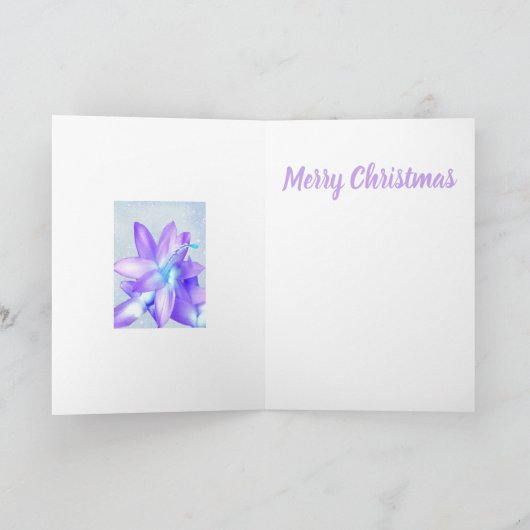 *~*グリッターメリークリスマスフラワーブルーカスタマイズ シーズンカード (内部)