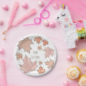 グリッターメープル紅葉ゴールデンオータムパーティー ペーパープレート (パーティー)