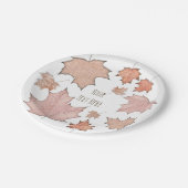 グリッターメープル紅葉ゴールデンオータムパーティー ペーパープレート (アングル)