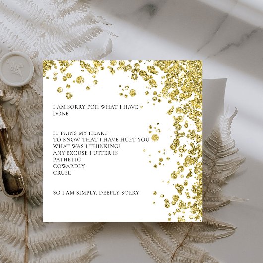 グリッターモダンとダイヤモンド謝罪カード サンキューカード