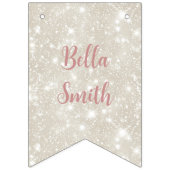 グリッターモダンほこりっぽいピンクの卒業 バンティングフラッグ (第1の旗)