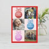 グリッターモダンオーナメントファミリーフォトコラージュ シーズンカード (スタンド正面)