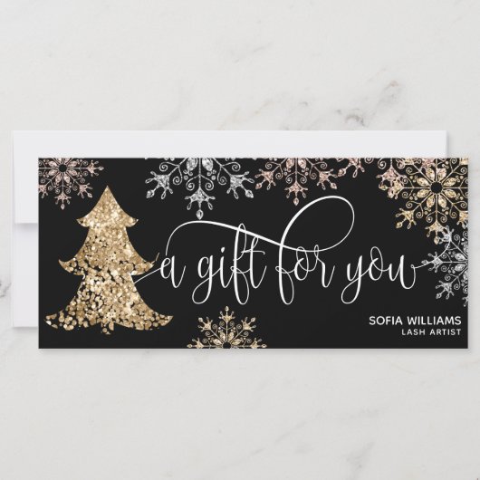 グリッターモダンクリスマスツリースノーフレーク (正面)