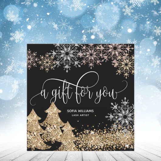 グリッターモダンクリスマスツリースノーフレーク