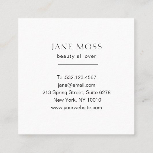 グリッターモダンサロン名刺 スクエア名刺 (裏面)