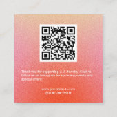 グリッターモダンジュエリーネックレスディスプレイ スクエア名刺 (裏面)