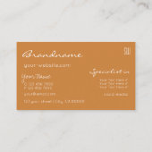 グリッターモダンスターとモノグラム付き茶色ベージュ 名刺 (裏面)