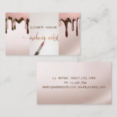 グリッターモダンドロップ、リップスティック、メイクアップアーティスト 名刺 (正面/裏面)