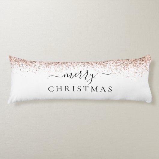 グリッターモダンバラ金ゴールドホワイトメリークリスマス ボディピロー (正面)