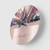 グリッターモダンバラ金ゴールドモノグラム抽象芸術 ラウンド壁時計 (傾斜)