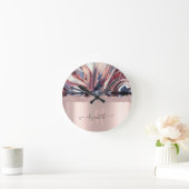 グリッターモダンバラ金ゴールドモノグラム抽象芸術 ラウンド壁時計 (ホーム)