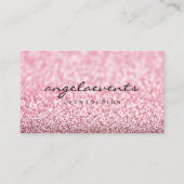 グリッターモダンピンクのバラ金ゴールド 名刺 (正面)