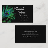 グリッターモダンピーコックフェザーボホジュエリー 名刺 (正面/裏面)