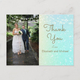 グリッターモダンフォトラ結婚イツ ポストカード