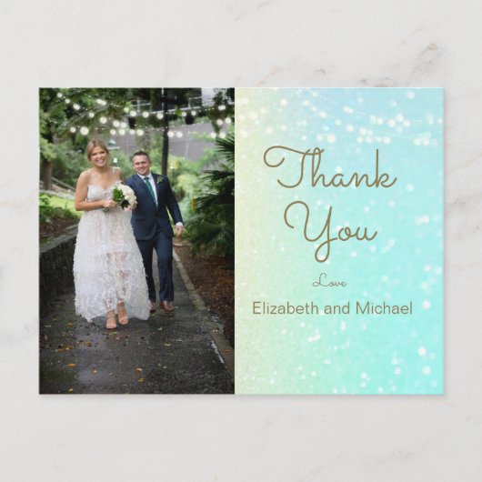 グリッターモダンフォトラ結婚イツ ポストカード (正面)