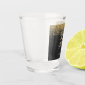 グリッターモダンブラックと金ゴールド50歳の誕生日  ショットグラス (左)