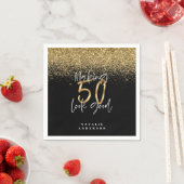 グリッターモダンブラックと金ゴールド50歳の誕生日 スタンダードカクテルナプキン (インサイチュ)