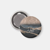 グリッターモダンマーブルモノグラム マグネット (正面/裏面)