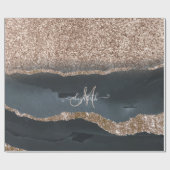 グリッターモダンマーブルモノグラム ラッピングペーパー (フラット)