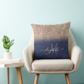 グリッターモダンモノググラデーションラムネイビーブルー クッション (椅子)