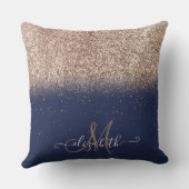 グリッターモダンモノググラデーションラムネイビーブルー クッション (裏面)