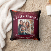 グリッターモダンレタリングクリスマスフェリズナタール クッション (ブランケット)