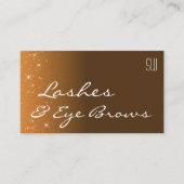 グリッターモダン星とイニシャル付きブラウンベージュ 名刺 (正面)