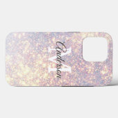 グリッターモダン火花 |個人イニシャル ガーリー Case-Mate iPhoneケース (裏面 (横))