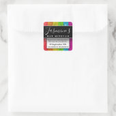 グリッターモダン誕生日会お願い スクエアシール (バッグ)