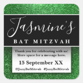 グリッターモダン誕生日会お願い スクエアシール (正面)