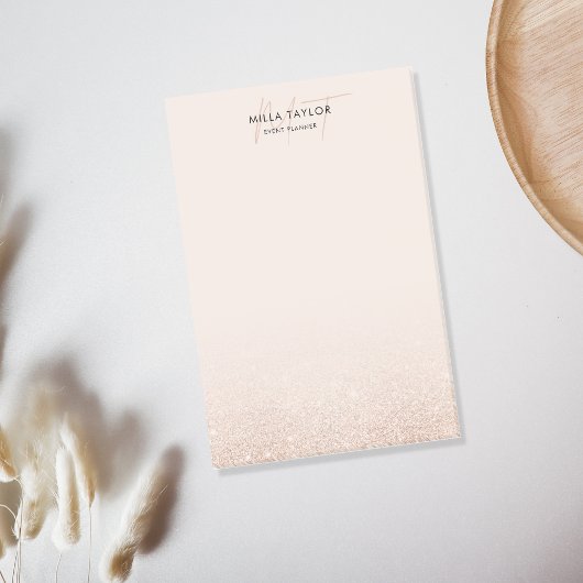 グリッターモダン赤面ピンクモノグラムフェミニンロゴ ポストイット