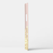 グリッターモダン金ゴールドドリップバラ金ゴールド，モノグラム Case-Mate iPhoneケース (裏面 / 右)